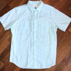 Men’s aqua button down